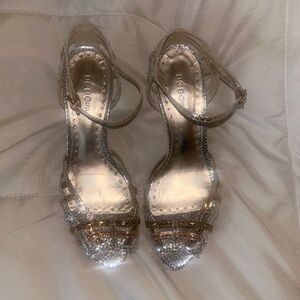 BCBGirls Silver and Gold Strappy Heels
